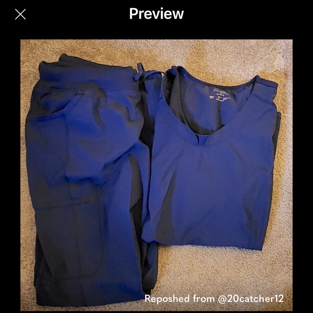 CHEROKEE INFINITY Scrub Set: XL TOP W/LRG PANT